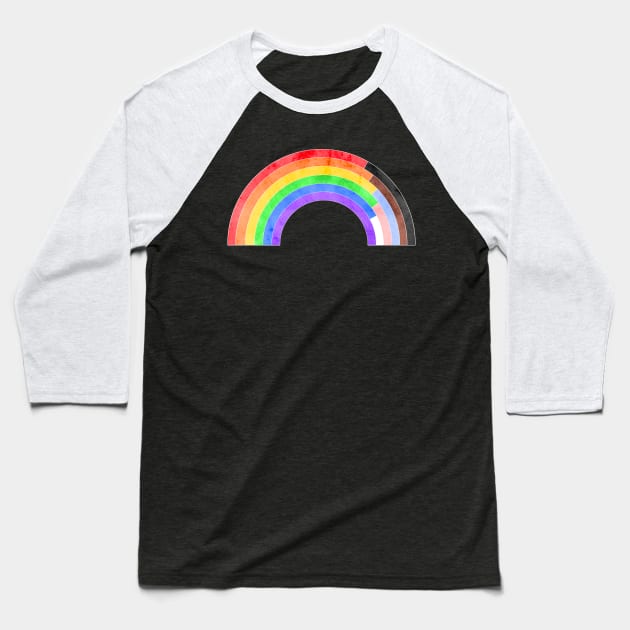 BIPOC Pride Rainbow Baseball T-Shirt by Roguish Design
